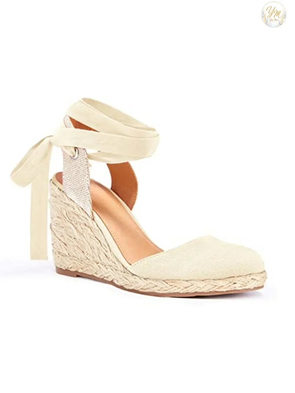 Women's Lace Up Espadrille Wedge Sandals Platform Closed Toe Slingback Heels